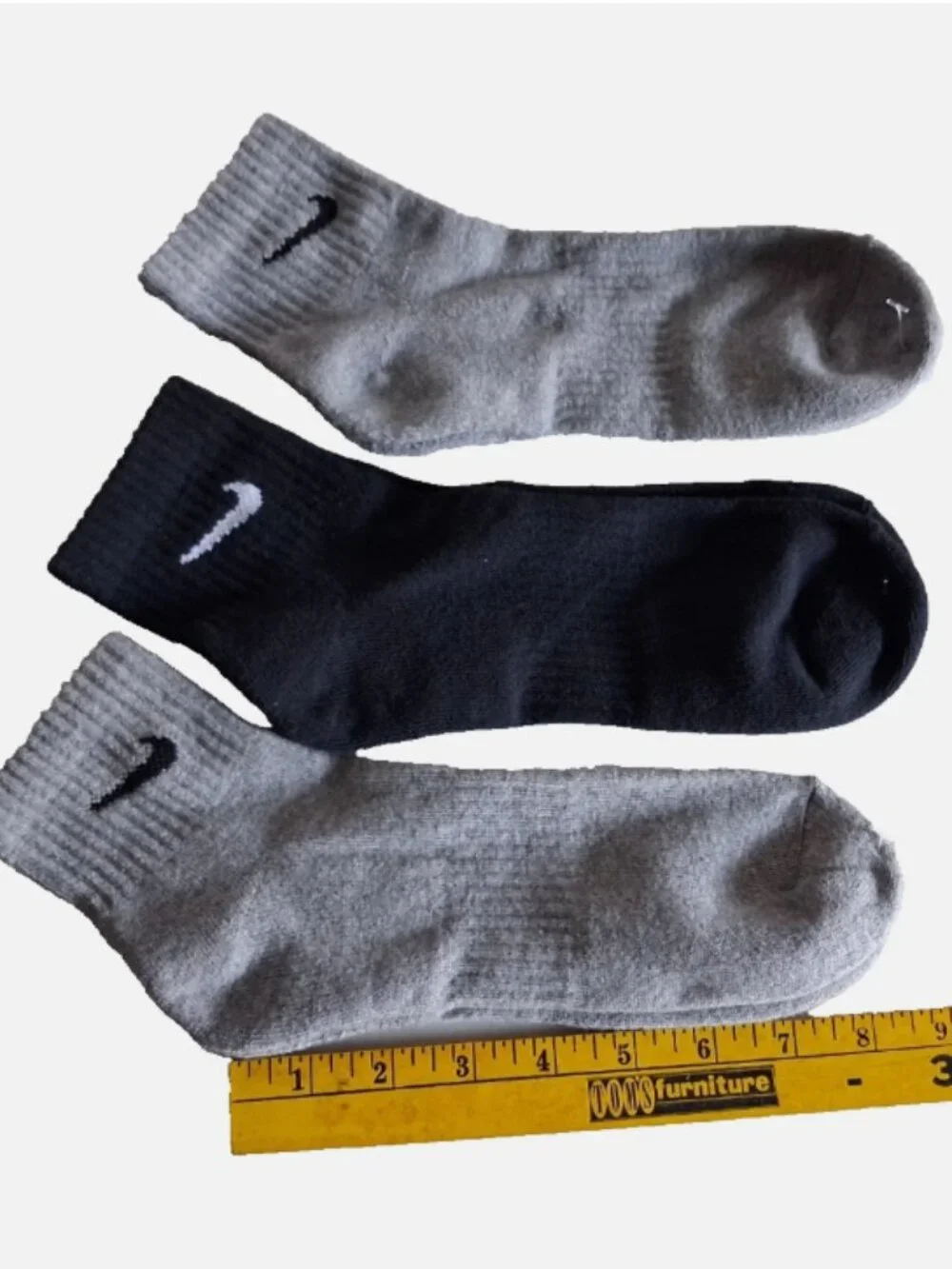Nike Everyday Training Dri-Fit Ankle Socks size L Men’s 8-10 Gray Black 3 pack